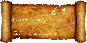 Czumpf Vince névjegykártya